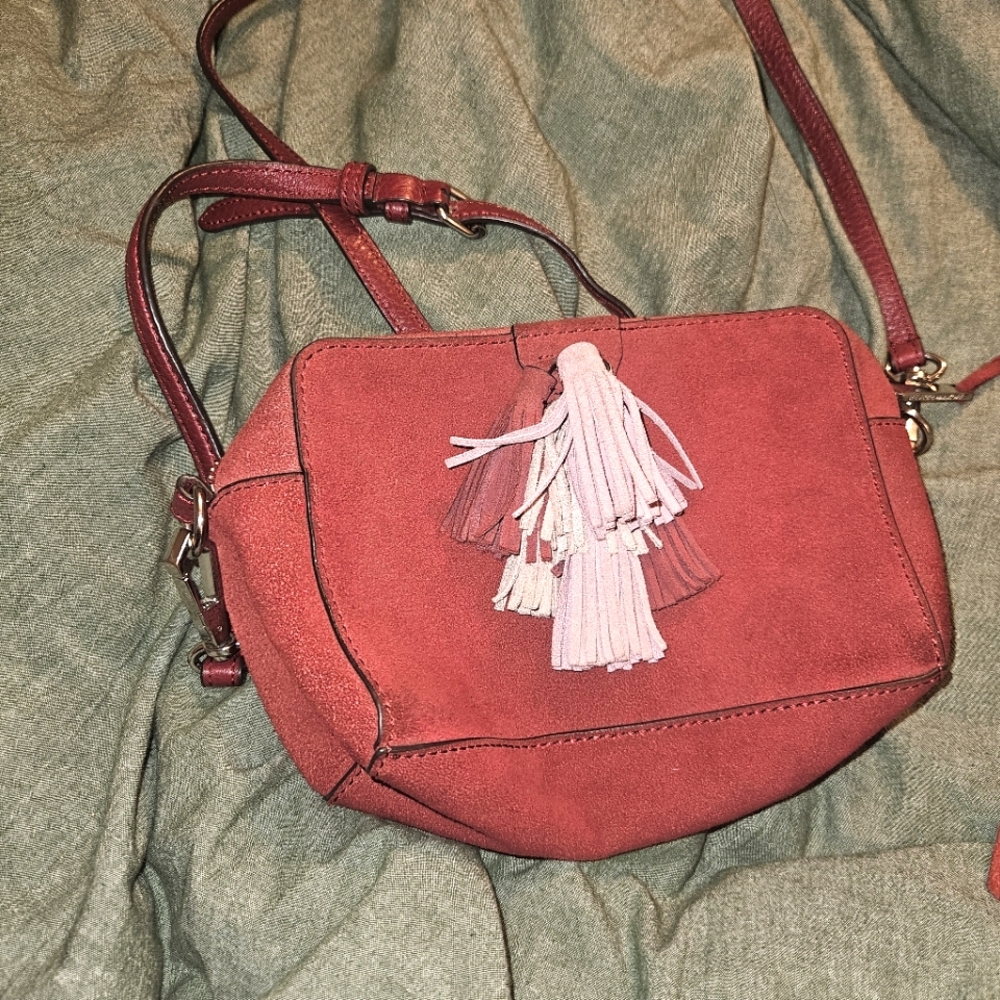 Rebecca Minkoff Suede And Leather tassel crossbody
